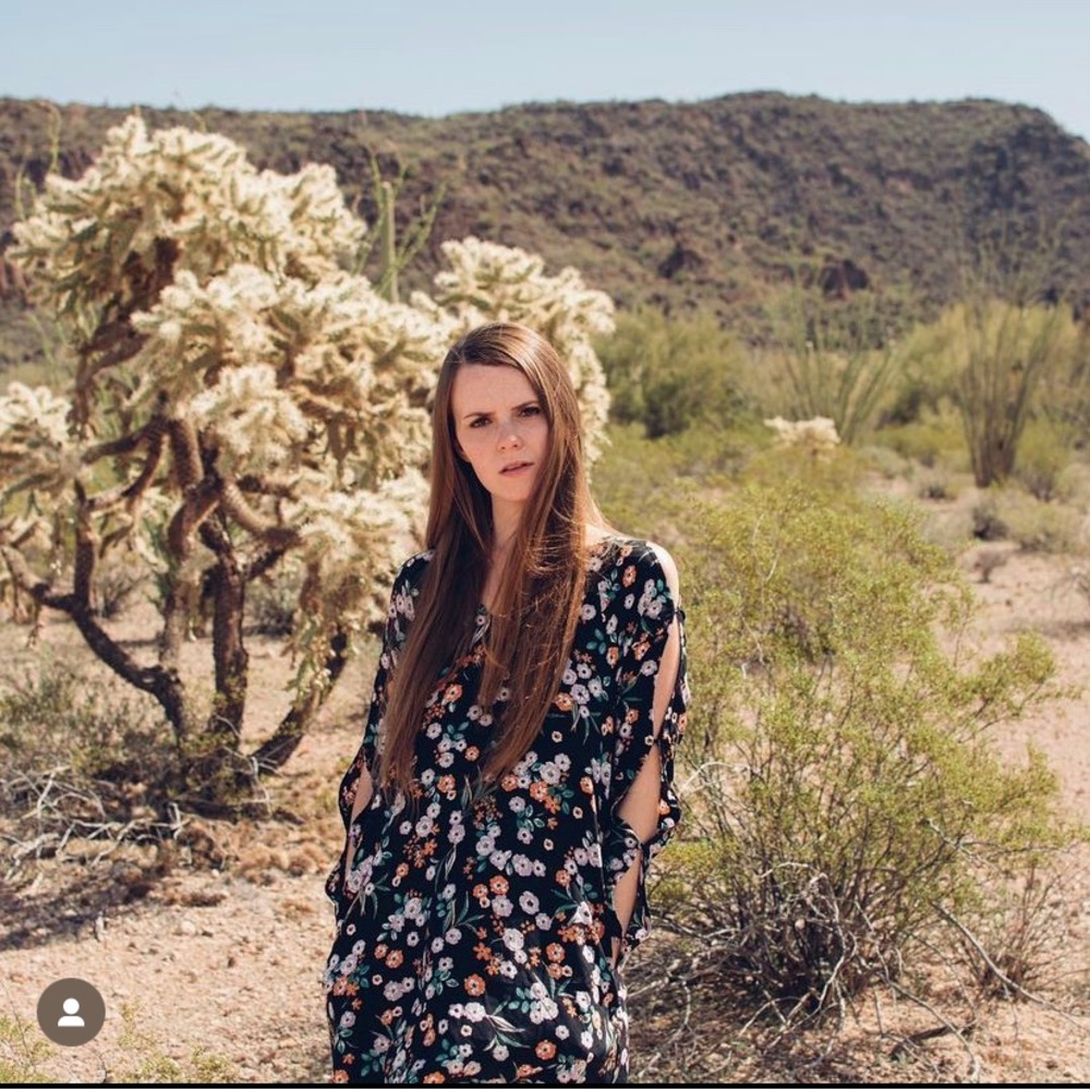 Listicle Floral Long Sleeve Tunic Dress Size Small